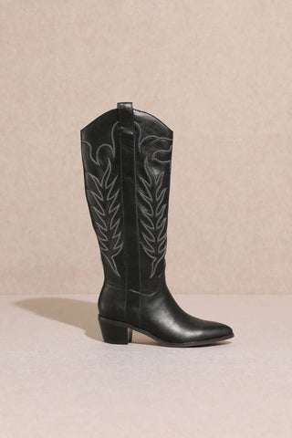 Inlay Black Cowboy Boots