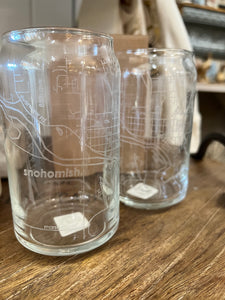 Snohomish Home Town Map Can Glass