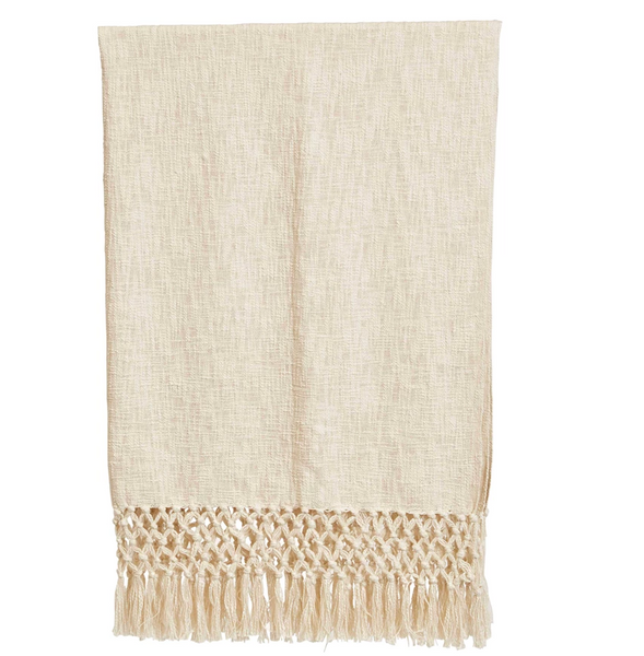 Crochet Fringe Cotton Throw