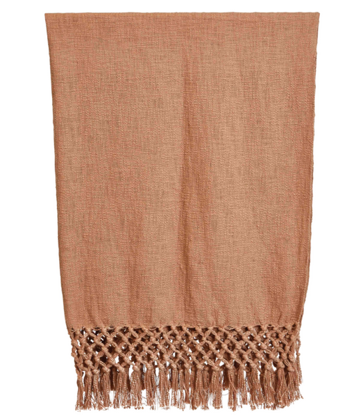 Crochet Fringe Cotton Throw