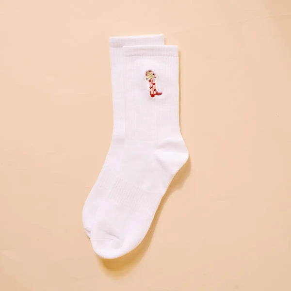 Embroidered Crew Socks