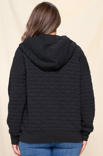 Quilted Black Zip Up+