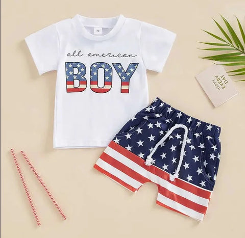 Flag Shorts & Shirt