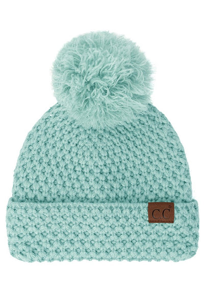 C.C Bee Stitch Knit Pom Beanie