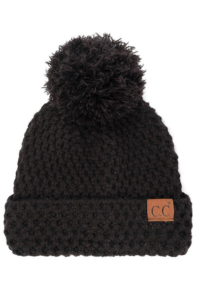 C.C Bee Stitch Knit Pom Beanie