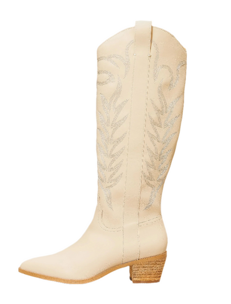 Inlay Beige Cowboy Boots