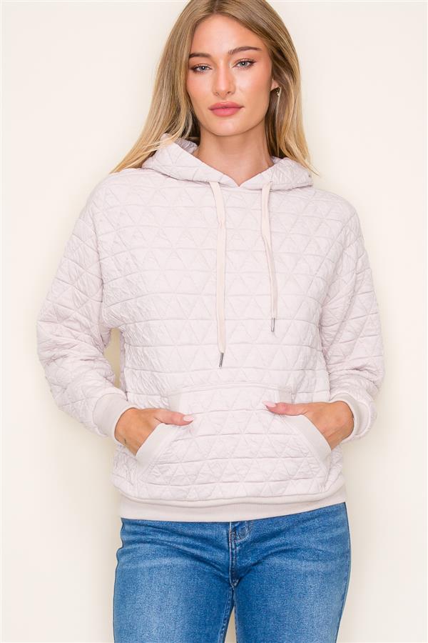 Quilted Kangaroo Pocket Pullover