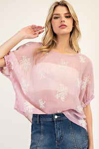 Blush Embroidered Top