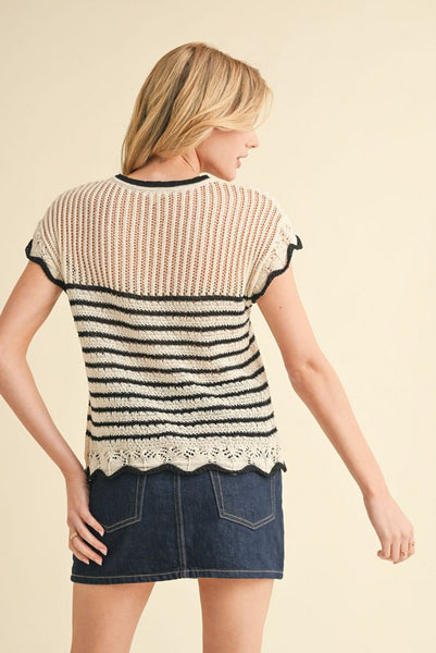 Stripe and Bow Sweater