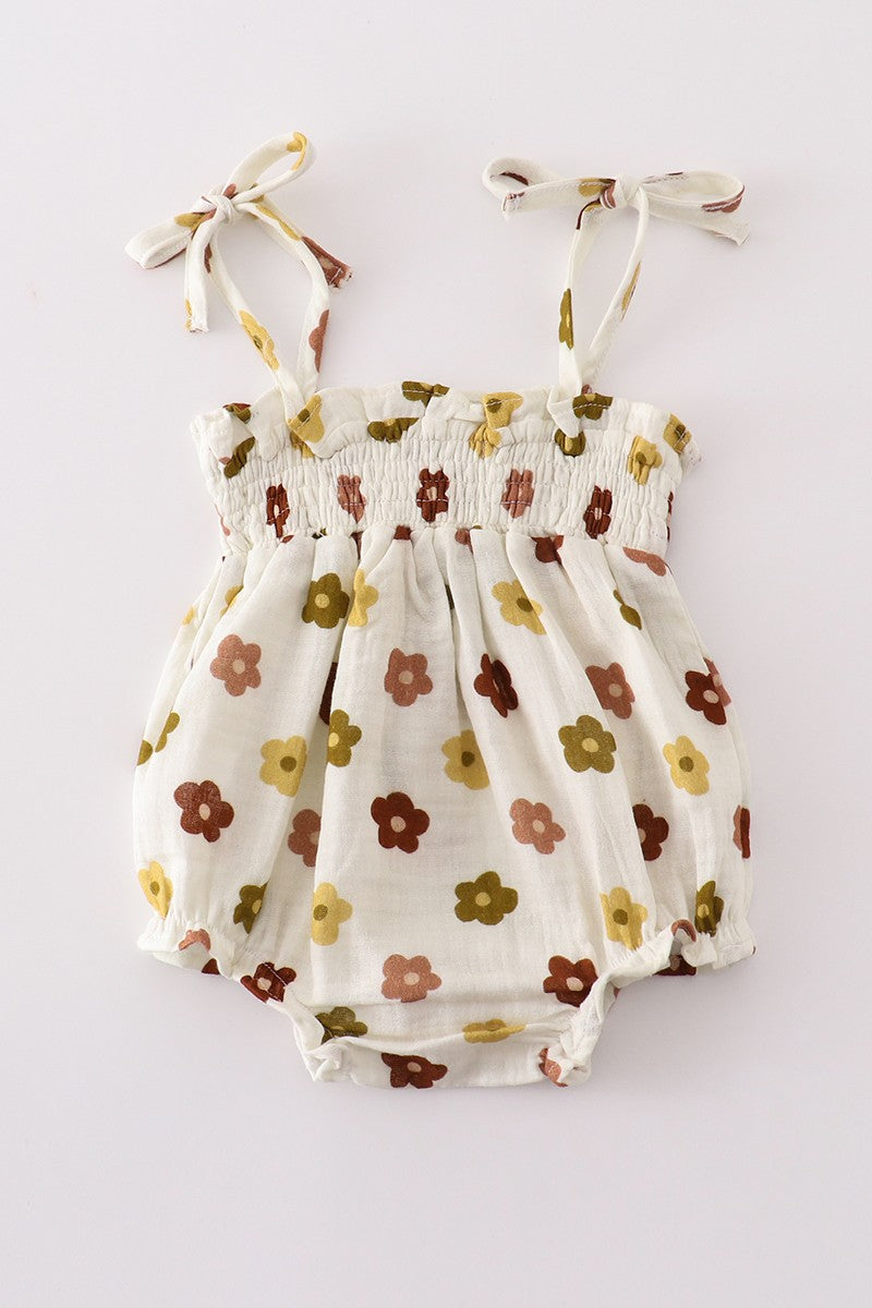 Floral Smocked Bubble Suit