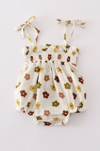 Floral Smocked Bubble Suit