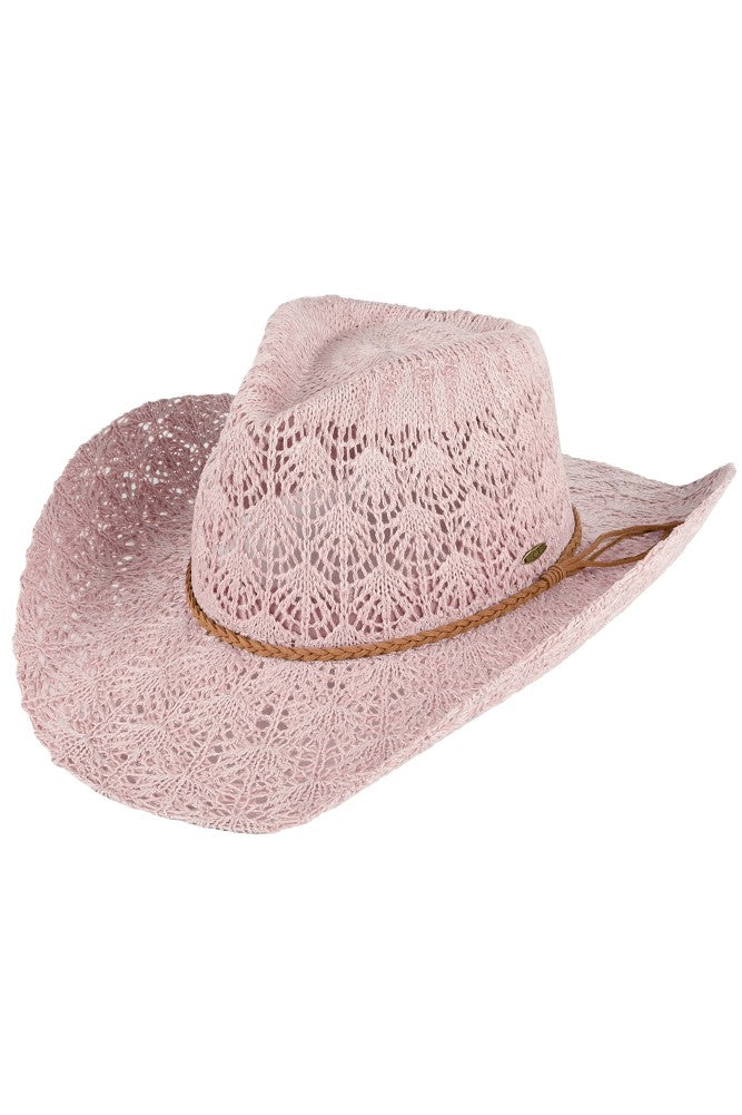 C.C Horseshoe Lace Knitting Cowboy Hat