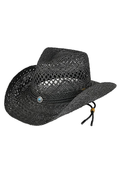 C.C Paper Weave Cowboy Hat with Turquoise
