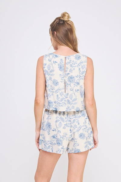 Blue Blossom Romper