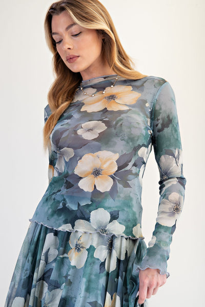 Flower Sheer Shirt+
