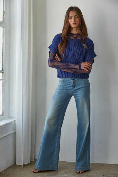 Lapis Short Sleeve Sweater