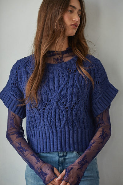 Lapis Short Sleeve Sweater