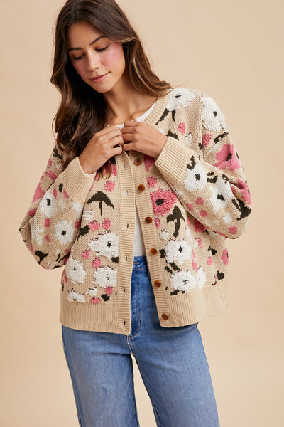 Boucle Flower Cardigan
