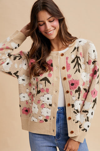 Boucle Flower Cardigan