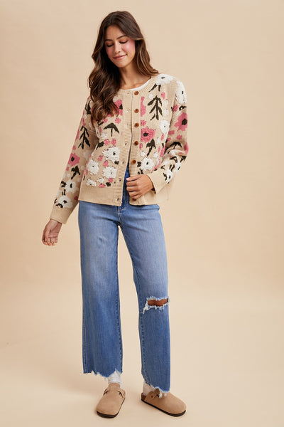 Boucle Flower Cardigan