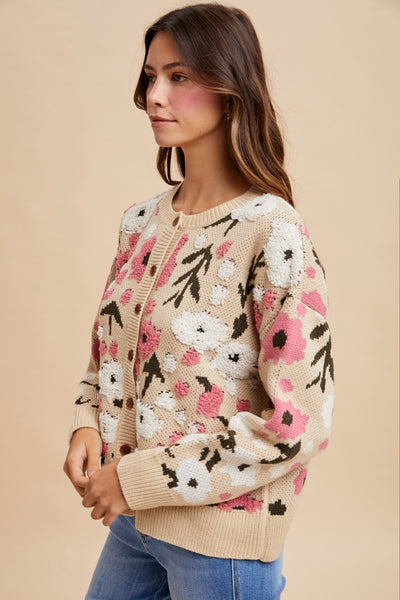 Boucle Flower Cardigan