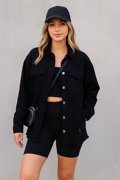 Oversized Distressed Jacket