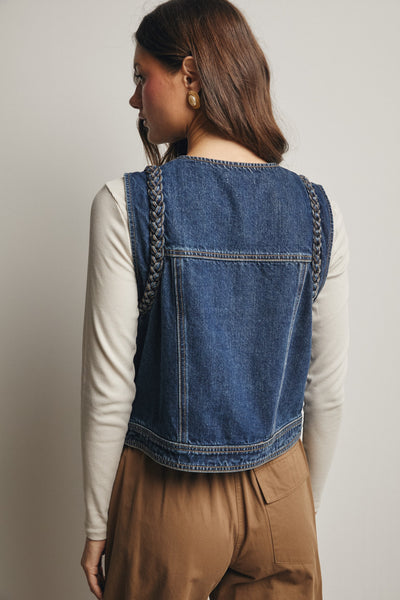 Braided Denim Vest