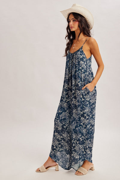 Indigo Blooms Jumpsuit