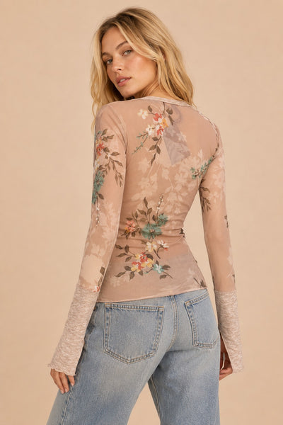 Floral Haze Henley