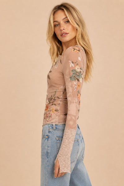 Floral Haze Henley