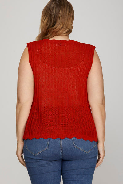 Scalloped Sweater Vest+