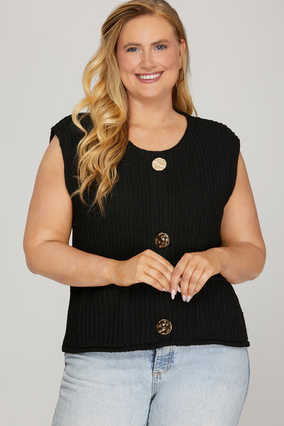 Goldie Button Vest+