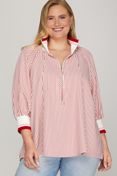 Candy Stripe Half Zip+