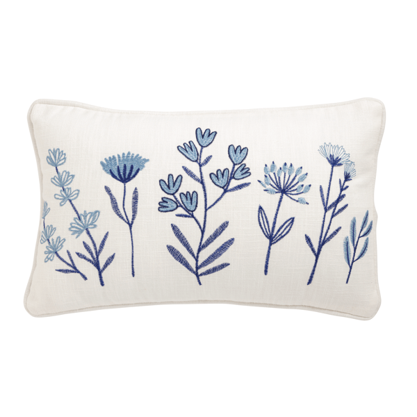 Blue Floral Pillow