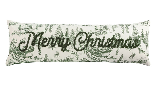 Merry Christmas Toile Pillow