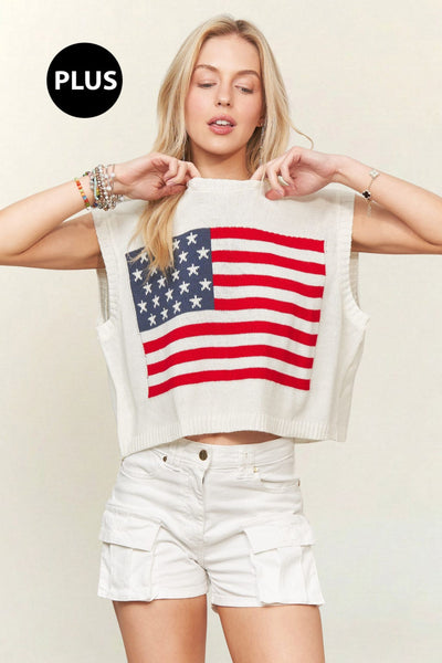 Cropped Flag Sweater+