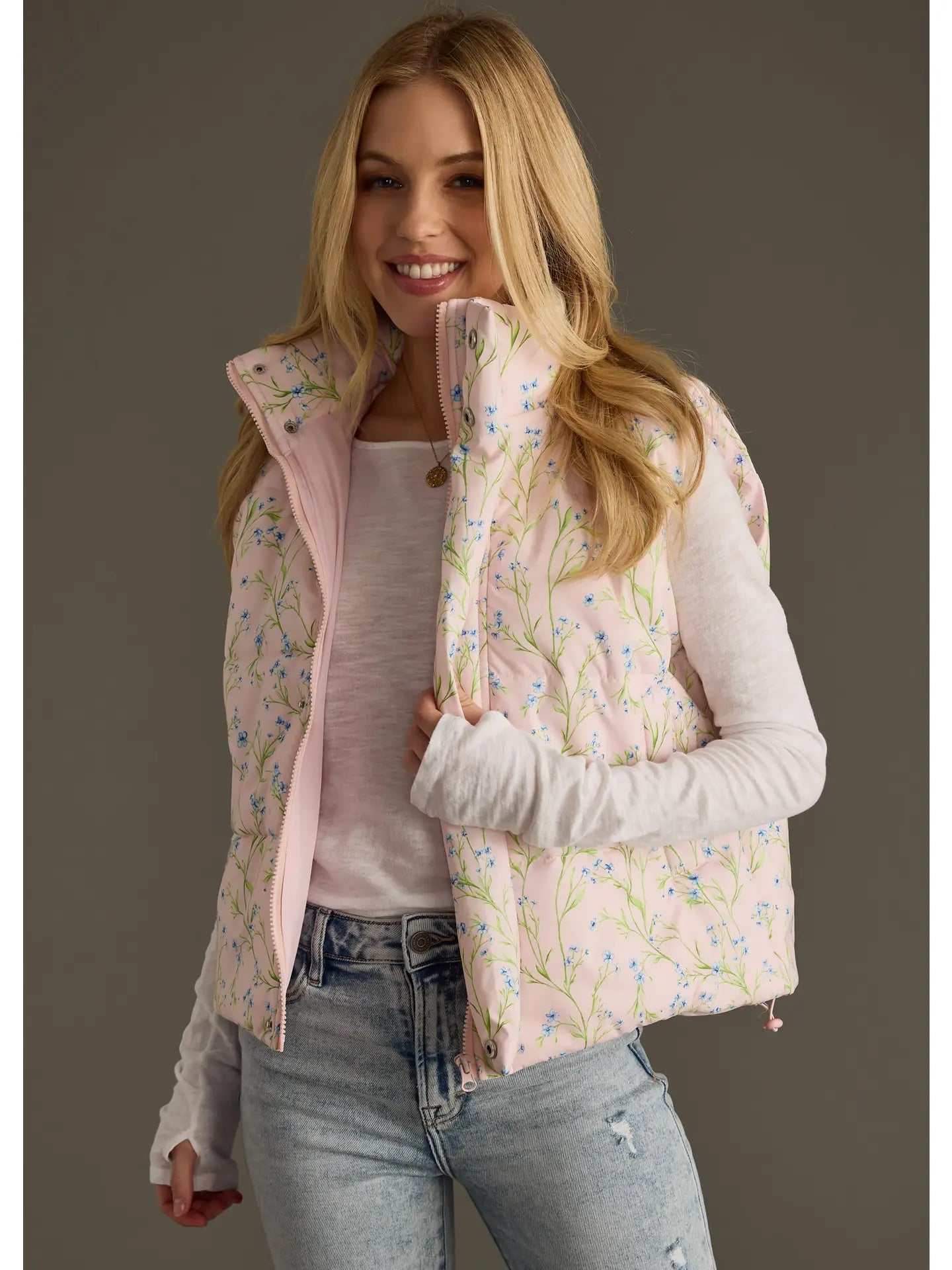 Pink Floral Vest