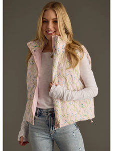 Pink Floral Vest