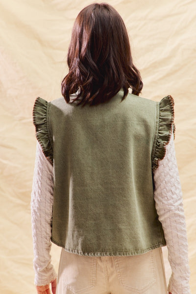 Overstitch Olive Vest