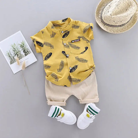 Feather Shirt/Short Set