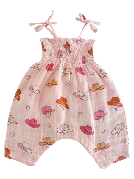 Western Pink Muslin Jumpsuit