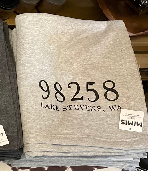 Zip Code Sweatshirt Throw Blanket