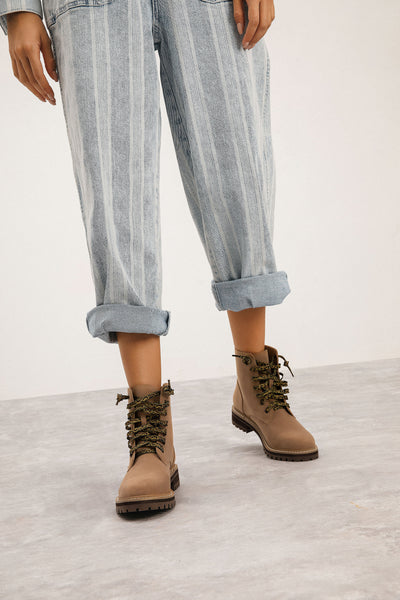 Khaki Drew Combat Boots