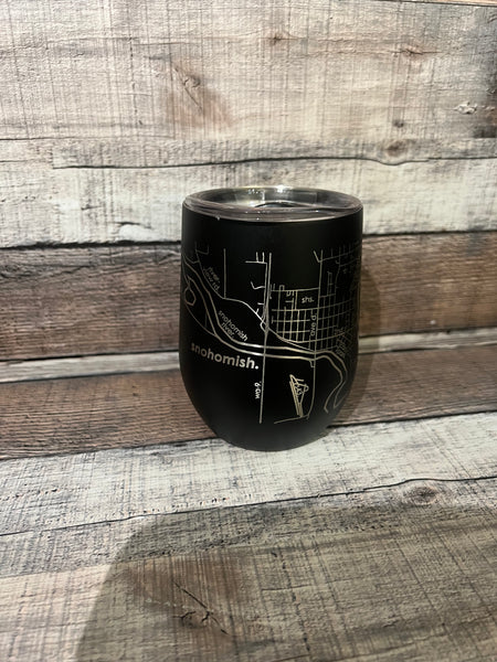 Snohomish Map Wine Tumbler