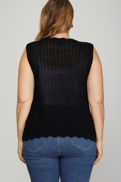 Scalloped Sweater Vest+