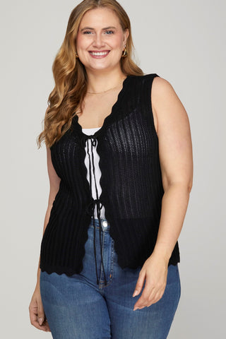 Scalloped Sweater Vest+