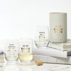 Stemless Wine Glasses-Book Club Collection