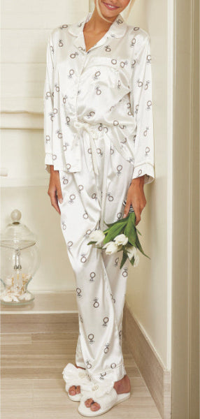 White Rings Long PJ Set