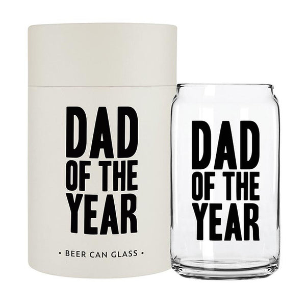 Dad Of The Year Beer Can Glass