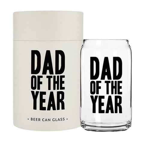 Dad Of The Year Beer Can Glass